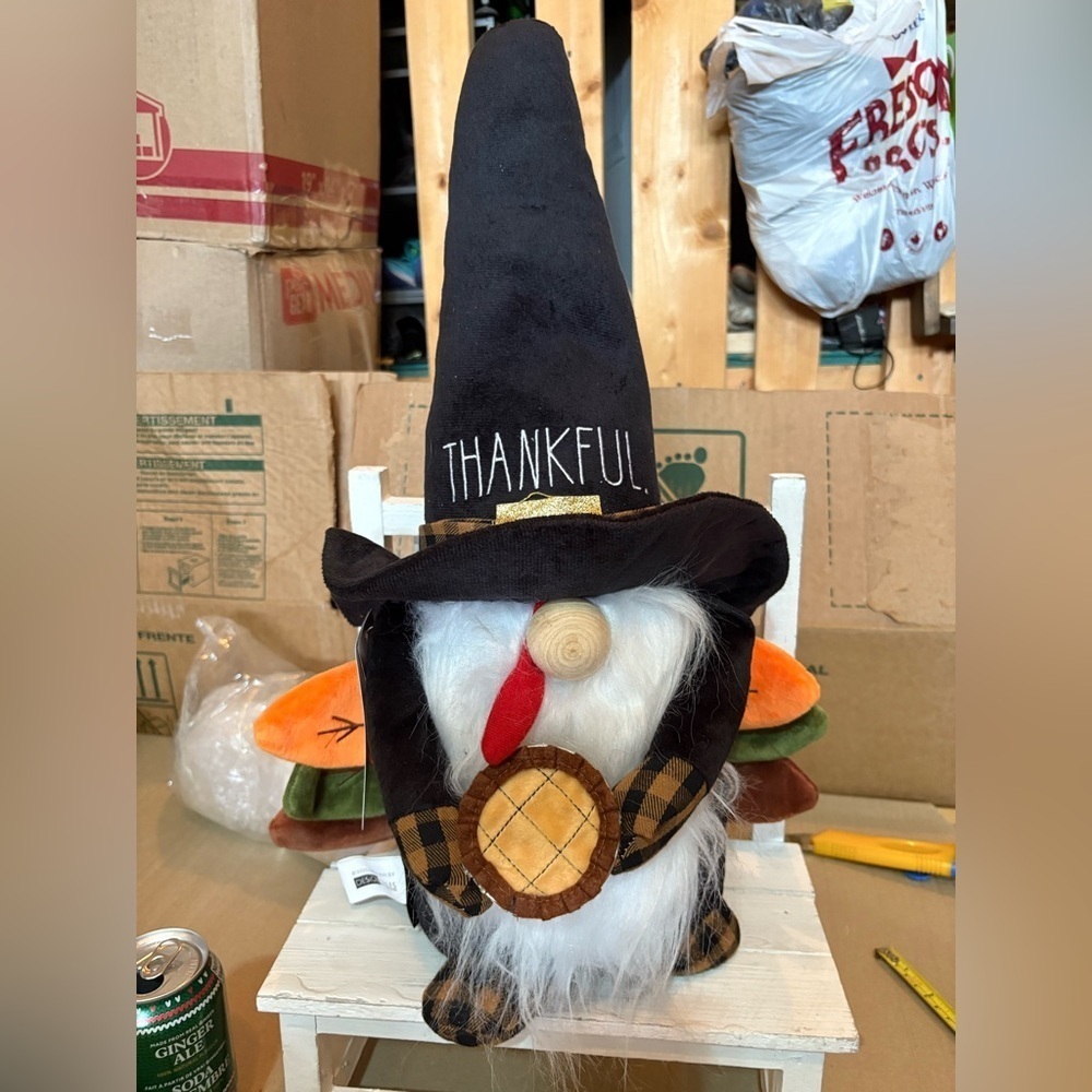 Rae Dunn Fall Collection Gnome with Black and White Design